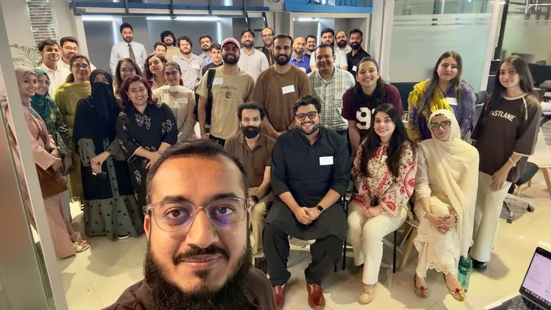 Sohaib Tariq with the 35 product managers who attended the AI for PMs workshop at the APIMatic office in Islamabad