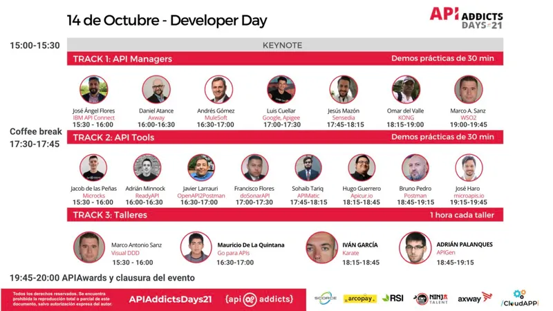APIAddicts Days 2021 Developer Day agenda listing Sohaib Tariq on the API Tools track