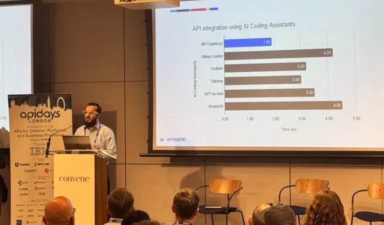 Sohaib Tariq on stage at apidays London 2024